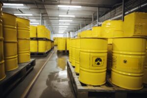 Barrels toxic waste from nuclear power plant